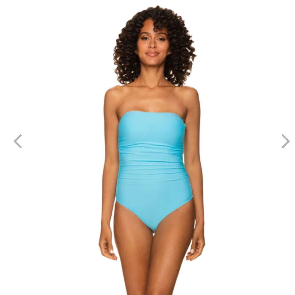 NWT Helen Jon Belted bandeau one-piece | sky blue - Picture 2 of 11